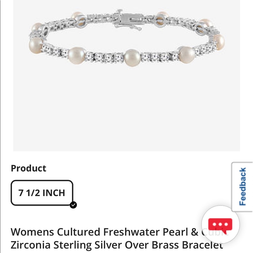 Womens Cultured Freshwater Pearl & Cubic Zirconia Bracelet